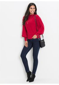 bonprix - Sweter oversize z mieszanki wiskozy. Typ kołnierza: kołnierzyk stójkowy. Kolor: czerwony. Materiał: dzianina, wiskoza. Styl: elegancki #2