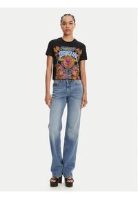 Versace Jeans Couture T-Shirt 78HAHC03 Czarny Regular Fit. Kolor: czarny. Materiał: bawełna #5