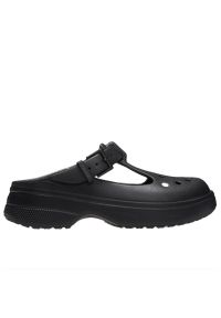 Klapki damskie Crocs Classic Mary Jane 210581-001 - czarne. Kolor: czarny. Materiał: materiał. Obcas: na platformie. Styl: elegancki