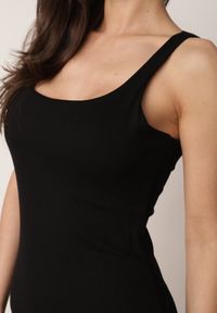 Born2be - Czarna Gładka Sukienka z Wiskozy o Dopasowanym Kroju na Ramiączkach Daphitia. Okazja: do pracy, na co dzień. Kolor: czarny. Materiał: wiskoza. Długość rękawa: na ramiączkach. Wzór: gładki. Typ sukienki: proste, dopasowane. Styl: elegancki, casual #7