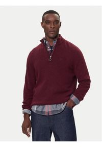 Barbour Sweter Tisbury MKN1187RE53 Bordowy Regular Fit. Kolor: czerwony. Materiał: wełna