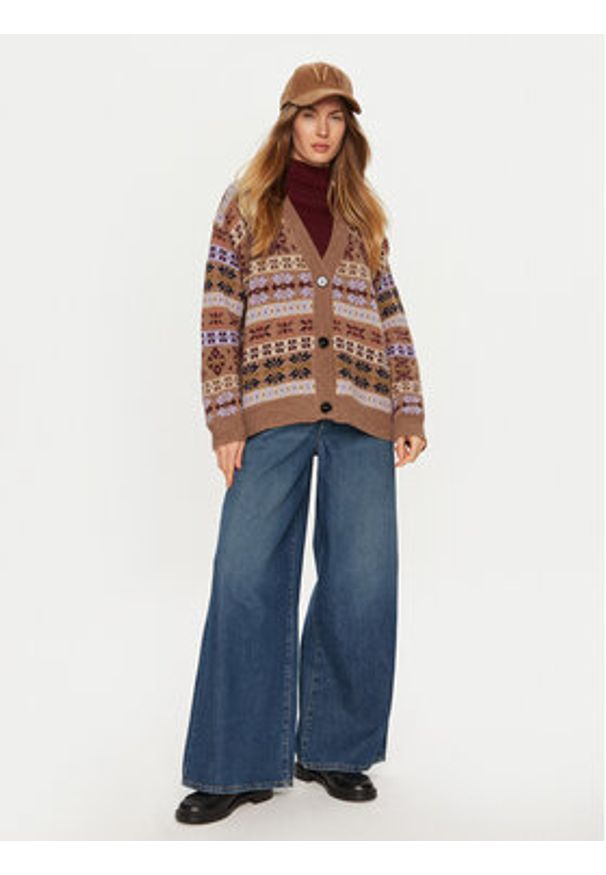 Weekend Max Mara Kardigan Eccelso 2425346062 Brązowy Relaxed Fit. Kolor: brązowy. Materiał: wełna, syntetyk