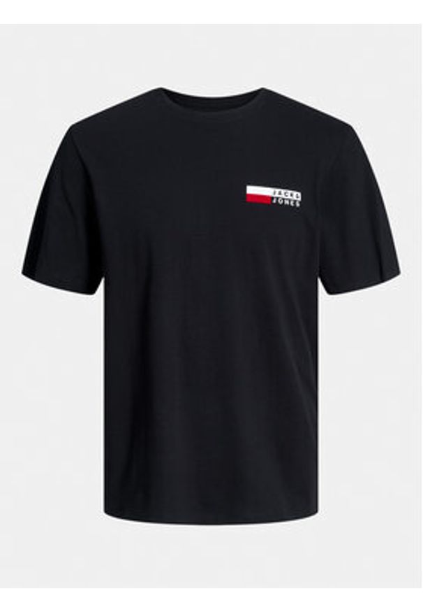 Jack & Jones - Jack&Jones T-Shirt Corp 12233999 Czarny Standard Fit. Kolor: czarny. Materiał: bawełna