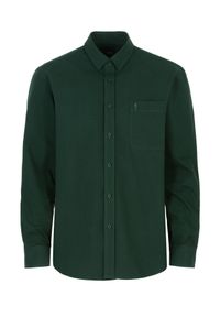 Ochnik - Koszula męska. Kolor: zielony. Materiał: bawełna. Długość: długie. Styl: klasyczny