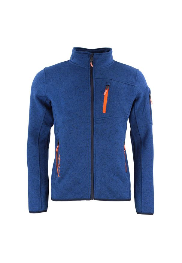 PEAK MOUNTAIN - Polar zapinany na zamek błyskawiczny Peak Mountain Cemaillon. Kolor: niebieski. Materiał: polar. Sezon: zima. Styl: wakacyjny