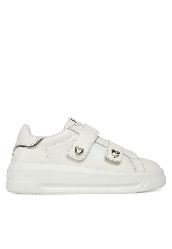 Love Moschino - LOVE MOSCHINO Sneakersy JA15325G0NIA610B Biały. Kolor: biały. Materiał: skóra