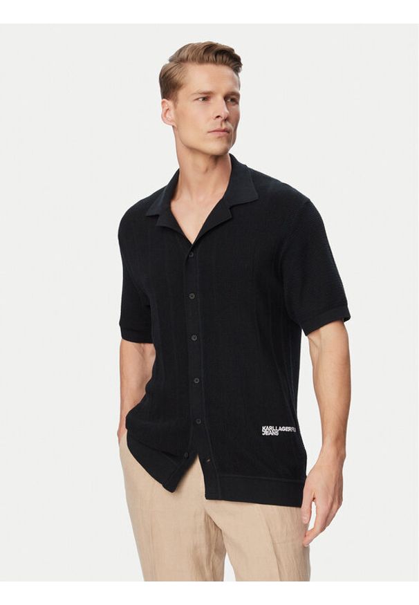 Karl Lagerfeld Jeans Polo B2M18028 Czarny Relaxed Fit. Typ kołnierza: polo. Kolor: czarny. Materiał: bawełna