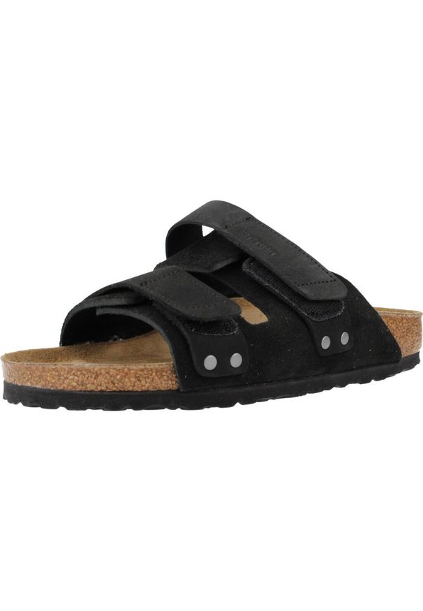 Sandały Birkenstock Uji Vl Wąskie Czarne. Okazja: na co dzień. Kolor: czarny. Materiał: skóra. Sezon: lato. Styl: casual, sportowy