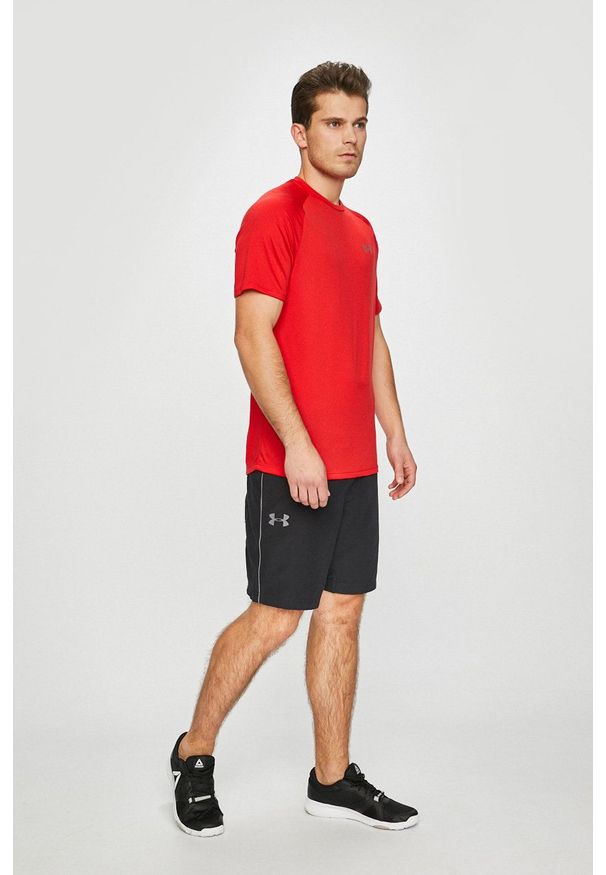 Under Armour - T-shirt Tech SS Tee 2.0. Okazja: na co dzień. Kolor: czerwony. Materiał: dzianina. Styl: casual