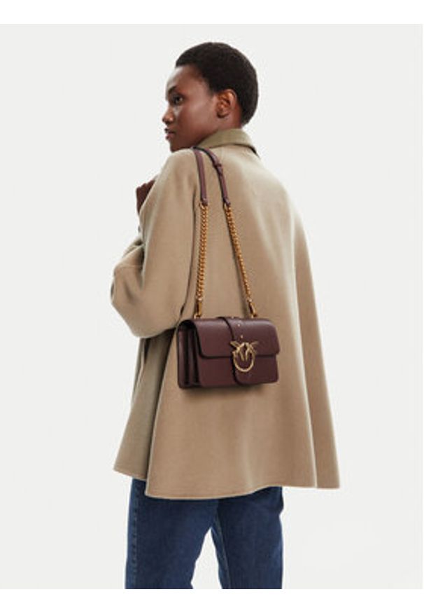 Pinko - PINKO Torebka Love One Mini ST.CL Al 25-26 PLTT 105856 A0F1 Bordowy. Kolor: czerwony. Materiał: skórzane