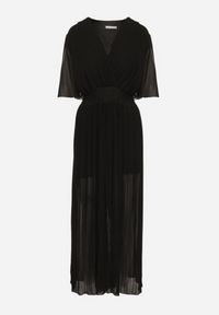 Born2be - Czarny Plisowany Kombinezon o Kopertowym Kroju z Gumką w Talii Ameddie. Okazja: na co dzień. Kolor: czarny. Styl: elegancki, casual #7