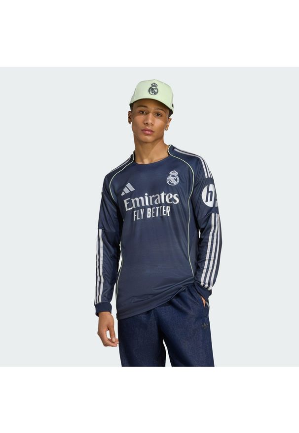 Adidas - Koszulka Real Madrid 25/26 Long Sleeve Away. Kolor: niebieski. Długość rękawa: długi rękaw. Sport: piłka nożna