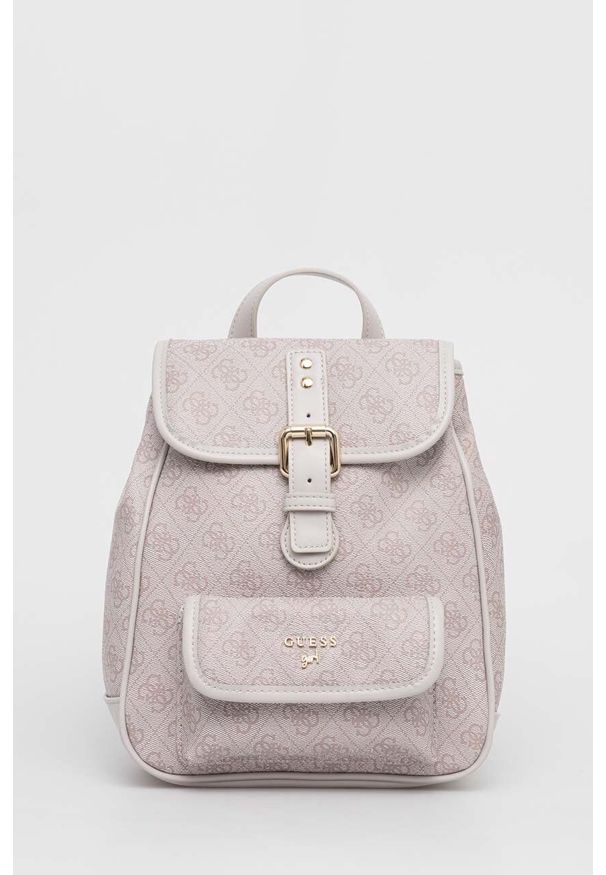 Guess plecak Girl kolor beżowy mały wzorzysty. Kolor: beżowy
