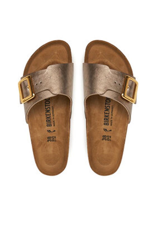 Birkenstock Klapki Catalina Cushion Buckle 1029416 Brązowy. Kolor: brązowy. Materiał: skóra