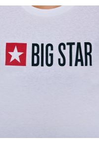 Big-Star - Koszulka damska z logo biała Risma 101. Okazja: na co dzień. Kolor: biały. Materiał: dzianina, jeans. Wzór: aplikacja, nadruk. Styl: sportowy, casual
