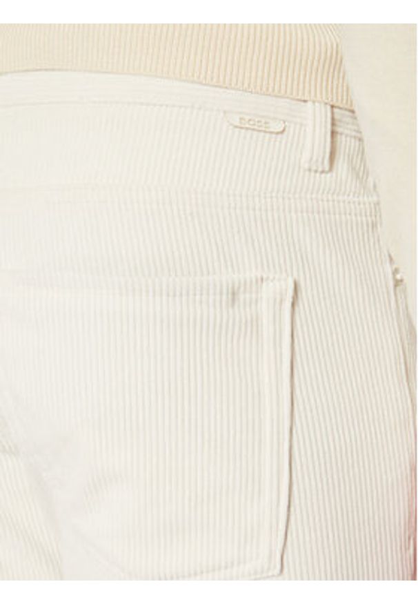 BOSS Spodnie materiałowe P-Delaware5 50527494 Écru Slim Fit. Materiał: syntetyk