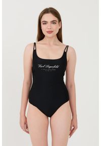 Karl Lagerfeld - KARL LAGERFELD Czarny strój kąpielowy Hotel Karl Swimsuit, Rozmiar XS. Kolor: czarny