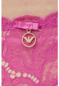 Emporio Armani Underwear stringi 164542.2R218 kolor fioletowy z koronki. Kolor: fioletowy. Materiał: koronka. Wzór: koronka #4