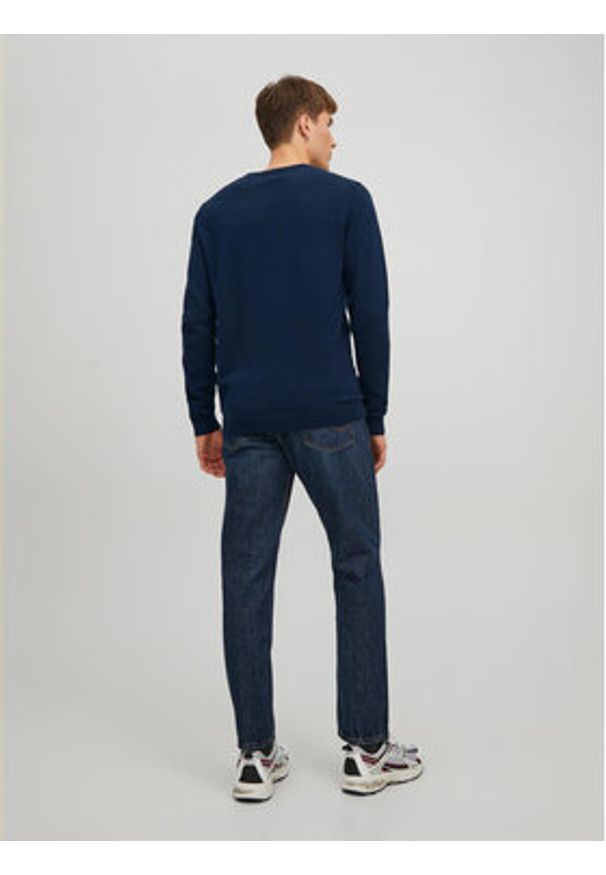 Jack & Jones - Jack&Jones Sweter 12137190 Granatowy Regular Fit. Kolor: niebieski. Materiał: bawełna