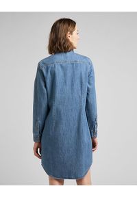 Lee - LEE SHIRT DRESS DAMSKA SUKIENKA JEANSOWA DŻINS MID STONE L50DPLVK 112145226. Materiał: jeans #5