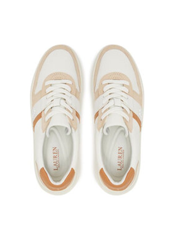 Lauren Ralph Lauren - LAUREN RALPH LAUREN Sneakersy 802967037001 Biały. Kolor: biały. Materiał: skóra