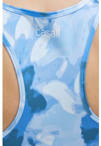 CASALL - Casall top do jogi kolor niebieski. Kolor: niebieski. Materiał: skóra, dzianina, materiał, włókno. Długość rękawa: na ramiączkach. Wzór: ze splotem #3