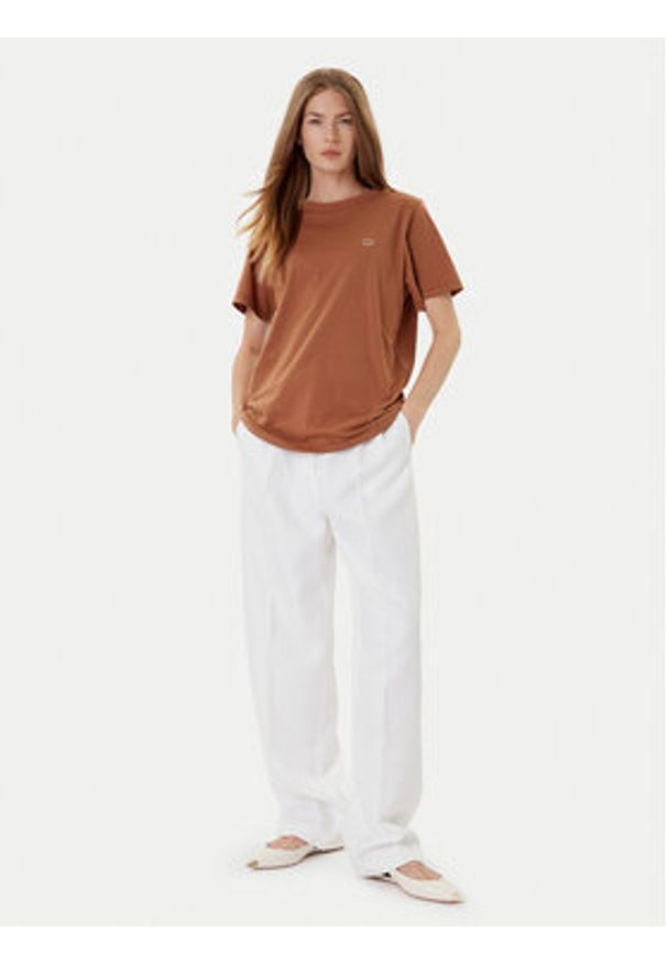 TwinSet - TWINSET T-Shirt 252TP2057 Brązowy Loose Fit. Kolor: brązowy. Materiał: bawełna