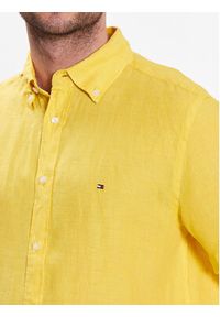 TOMMY HILFIGER - Tommy Hilfiger Koszula Pigment Dyed MW0MW30916 Żółty Regular Fit. Kolor: żółty. Materiał: len