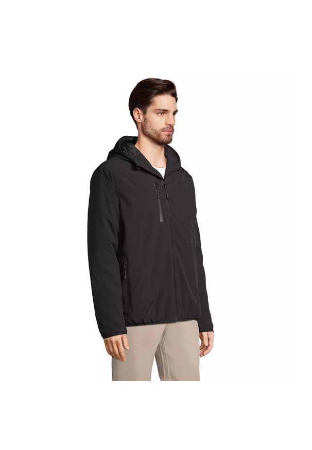 SOL'S - Parka softshell Sol's Falcon Padded. Kolor: czarny. Materiał: softshell. Sezon: zima