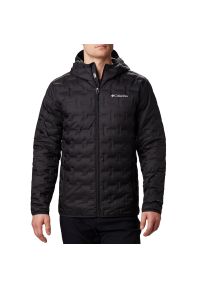columbia - Kurtka Columbia Delta Ridge Down Hooded 1875892010 - czarna. Okazja: na co dzień. Kolor: czarny. Materiał: poliester, syntetyk, materiał, tkanina, puch. Technologia: Omni-Heat (Columbia). Wzór: aplikacja. Sezon: zima. Styl: casual #1