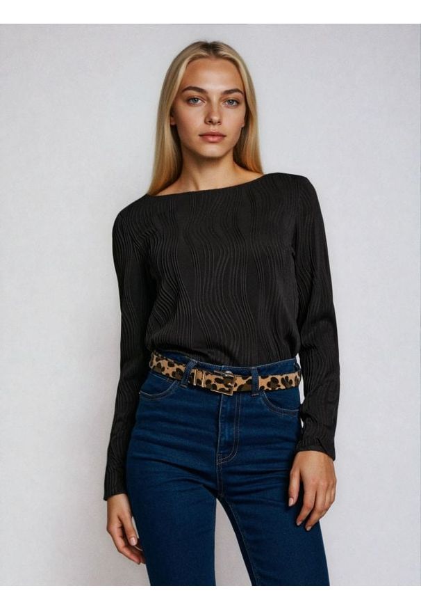 Sinsay - Bluzka z długimi rękawami - czarny. Kolor: czarny. Długość rękawa: długi rękaw. Długość: długie