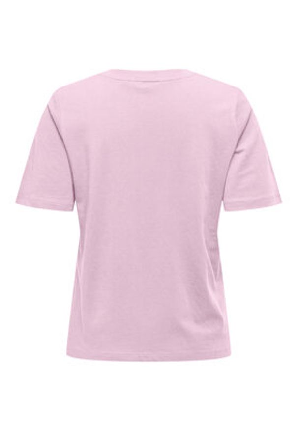 only - ONLY T-Shirt 15270390 Różowy Regular Fit. Kolor: różowy. Materiał: bawełna