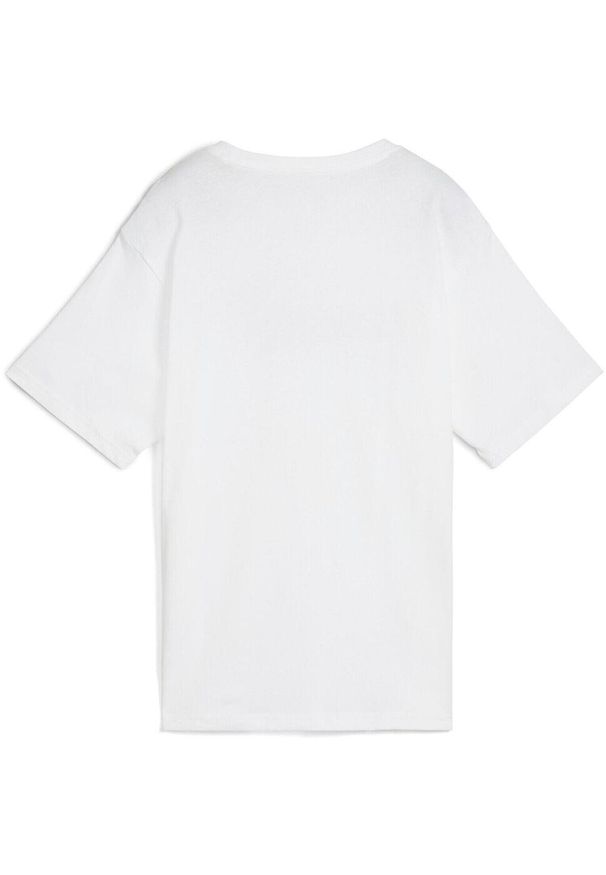 Koszulka Puma Ess No. 1 Logo Relaxed Tee, Kobiety. Kolor: biały. Materiał: bawełna, materiał