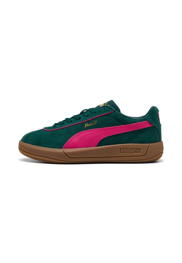 Damskie zamszowe buty sportowe Puma Club Klassika. Kolor: zielony. Materiał: zamsz, materiał