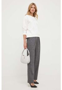 Pinko bluza bawełniana damska kolor beżowy gładka. Kolor: beżowy. Materiał: bawełna. Wzór: gładki #2