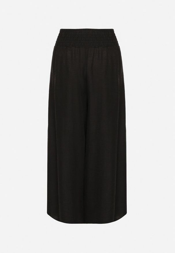 Born2be - Czarne Spodnie Szerokie z Szeroką Gumką w Talii Koririelle. Okazja: na co dzień. Kolor: czarny. Styl: casual, elegancki