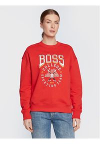 BOSS - Boss Bluza Ecaisa_College 50479959 Czerwony Regular Fit. Kolor: czerwony. Materiał: bawełna