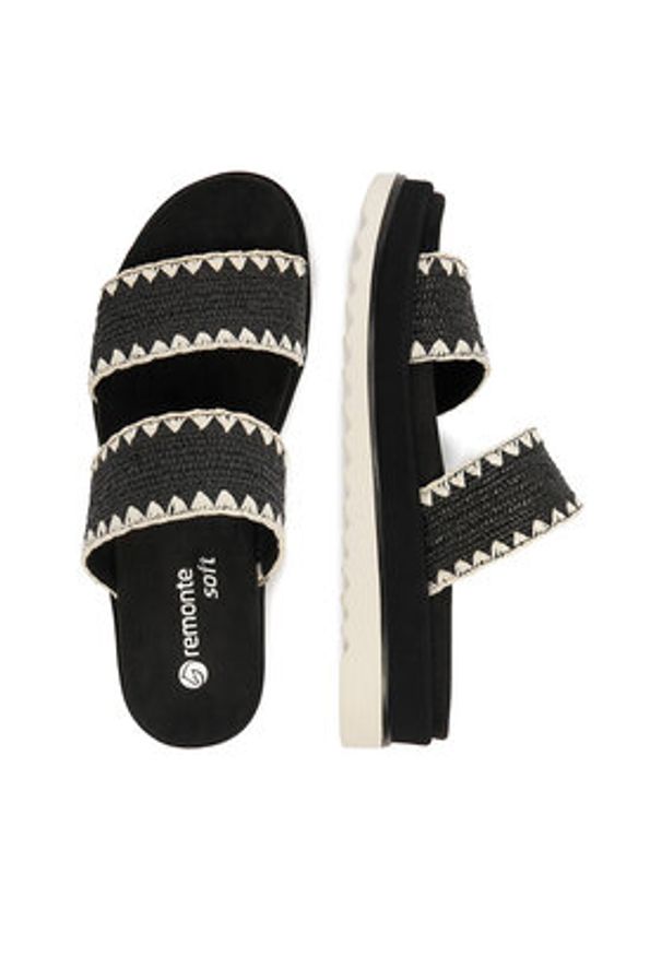 Remonte Klapki CEO-D3P52-03 Czarny. Kolor: czarny. Materiał: materiał