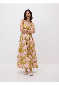 Reserved - Wzorzysta sukienka maxi - wielobarwny. Materiał: bawełna. Długość: maxi #1