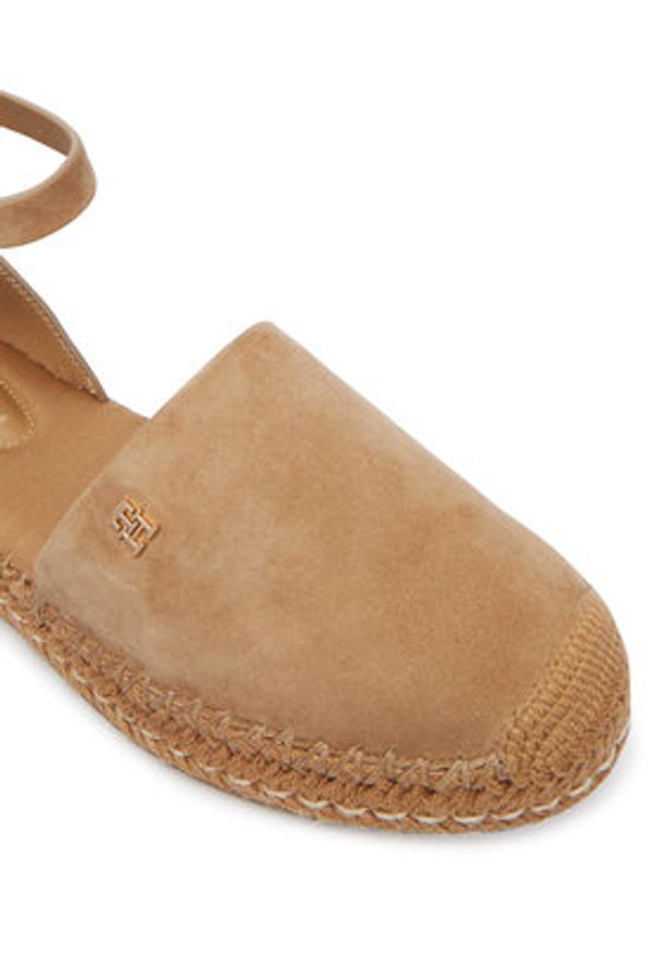 TOMMY HILFIGER - Tommy Hilfiger Espadryle Th Platform Espad Suede Strap FW0FW09144 Beżowy. Kolor: beżowy. Materiał: zamsz, skóra. Obcas: na platformie