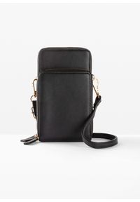 bonprix - Torebka na telefon komórkowy. Kolor: czarny. Materiał: skórzane #1
