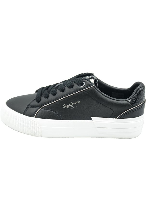 Buty damskie Pepe Jeans Allen Low. Kolor: czarny. Materiał: skóra ekologiczna, materiał. Sport: turystyka piesza