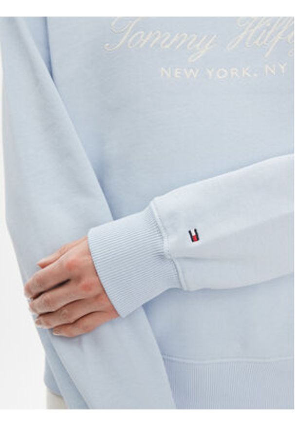 TOMMY HILFIGER - Tommy Hilfiger Bluza Flag Script WW0WW41758 Błękitny Regular Fit. Kolor: niebieski. Materiał: bawełna