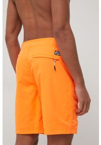 Superdry szorty kąpielowe kolor pomarańczowy. Kolor: pomarańczowy. Wzór: nadruk