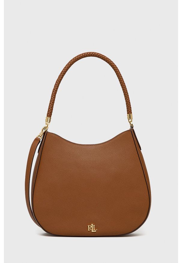 Lauren Ralph Lauren Torebka skórzana 431842349002 kolor brązowy. Kolor: brązowy. Materiał: skórzane. Rodzaj torebki: na ramię
