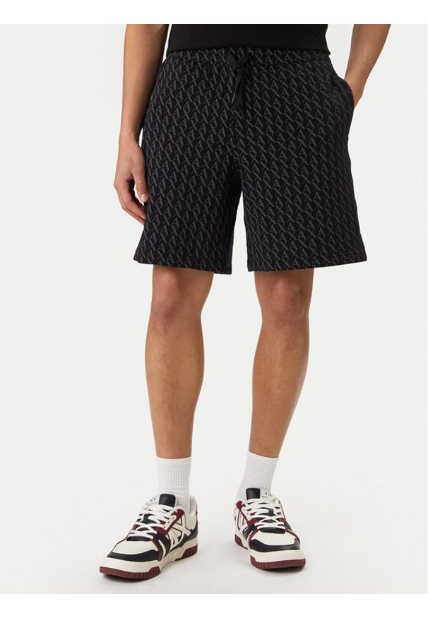 Armani Exchange Szorty sportowe XM001227 AF11847 FC026 Czarny Regular Fit. Kolor: czarny. Materiał: bawełna. Styl: sportowy