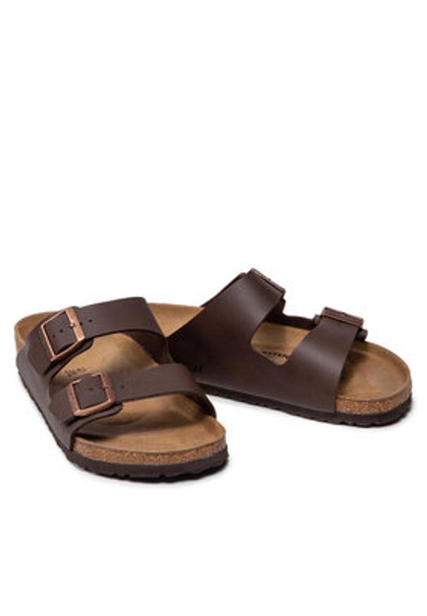 Birkenstock Klapki Arizona Birko-Flor 0051701 Brązowy. Kolor: brązowy. Materiał: skóra