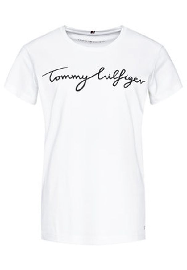 TOMMY HILFIGER - Tommy Hilfiger T-Shirt Heritage Crew Neck Graphic Tee WW0WW24967 Biały Regular Fit. Kolor: biały. Materiał: bawełna