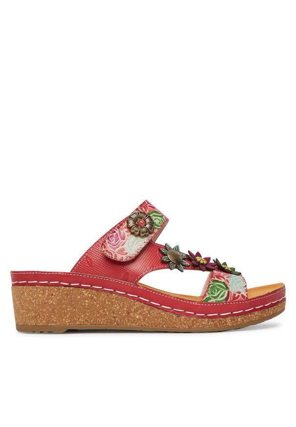 Klapki Laura Vita. Kolor: czerwony