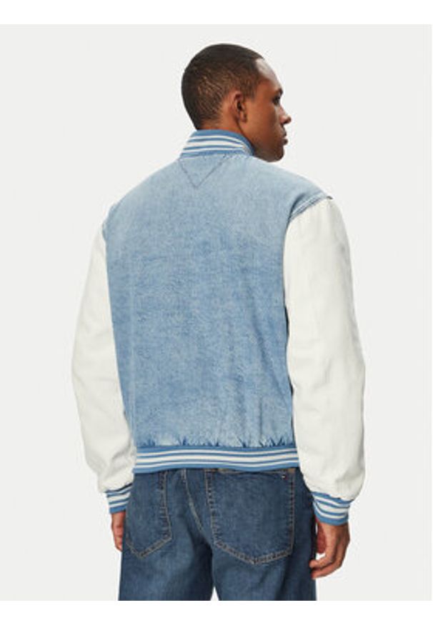 Tommy Jeans Kurtka bomber DM0DM22498 Niebieski Regular Fit. Kolor: niebieski. Materiał: bawełna